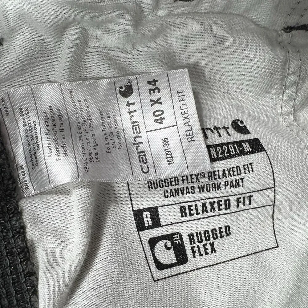 Carhartt Rugged Flex Canvas Work Pant Men's 40x34 (Actual 38x32) Relaxed Fit - Picture 8 of 12